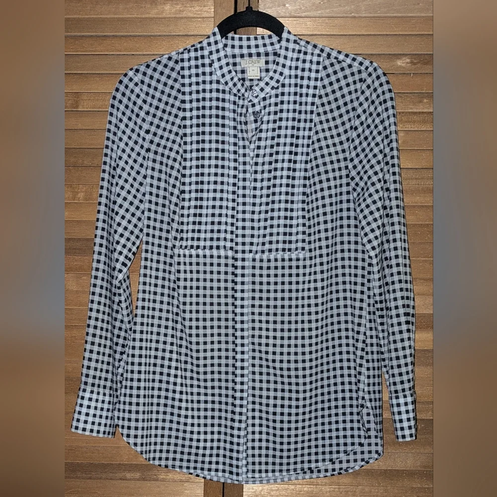 J. Crew Black and White Gingham Shirt